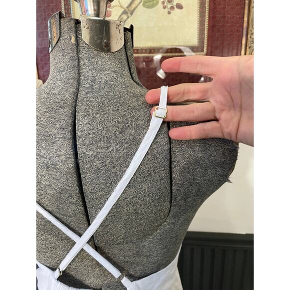 J.Crew White Linen Cotton Maxi Dress 3X Plus Size Crisscross Back - Picture 9 of 15